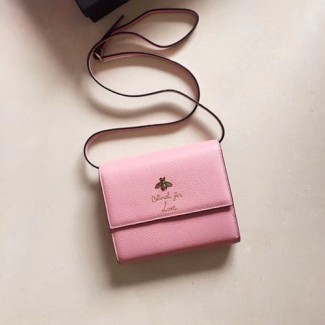 구찌 꿀벌 미니 크로스백 498097 핑크