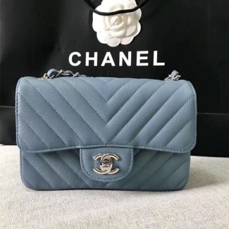 샤넬 미니 플랩백 A69900 캐비어 블루