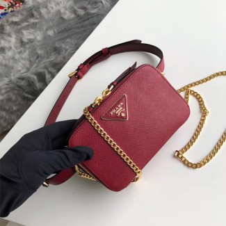 프라다 오데뜨 사피아노 체인 밸트백 1BL019 레드