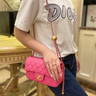  샤넬 램스킨 플랩백 스몰 AS1787 핑크